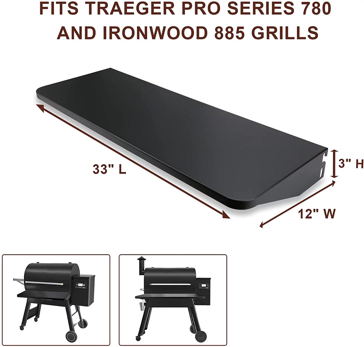 Folding Shelf for Pellet Grills 37" L x 12" W Q469