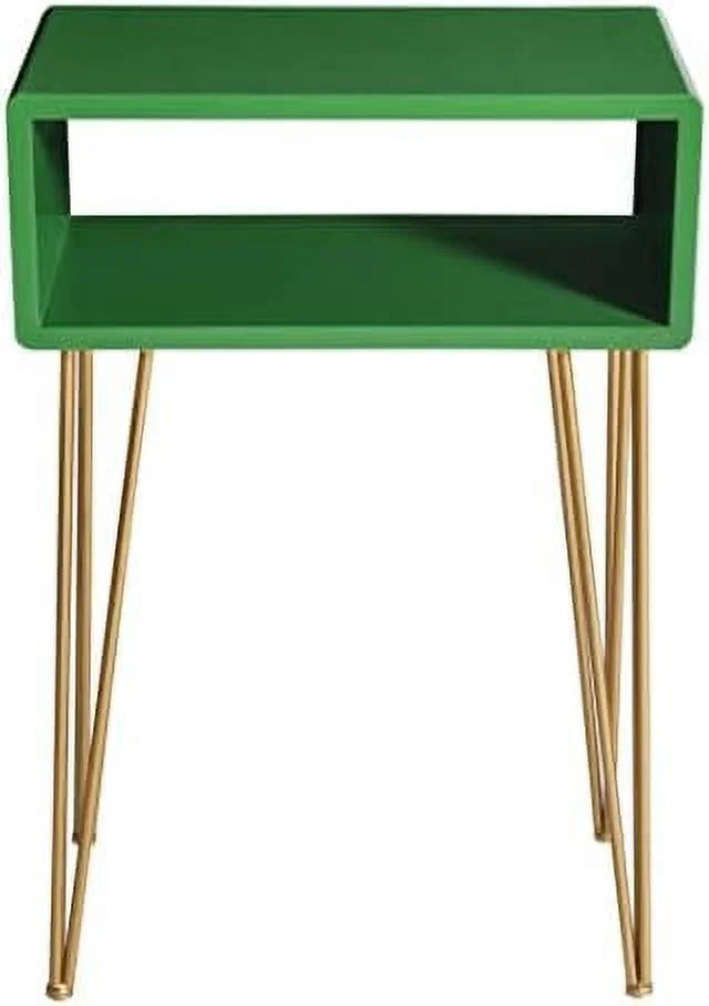 Tall Nightstand End Table Bedside Table Metal Hairpin Leg Grey Black X786116