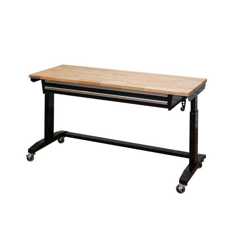 Adjustable Height Workbench Table with 2 Drawers W6454