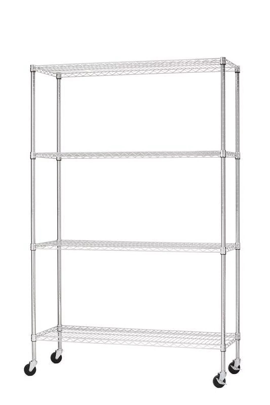 Steel 4-Tier Storage Shelf Unit 2400lb Capacity Chrome W559346