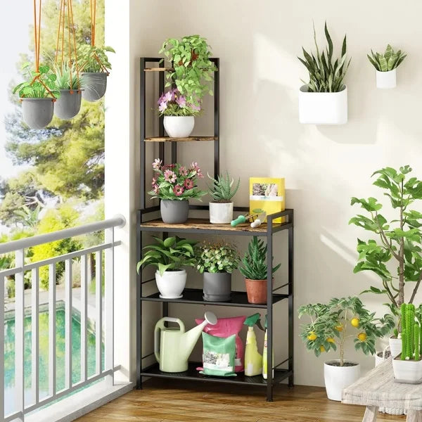 Black 5-Layer Corner Storage Cabinet Bookshelf X92273