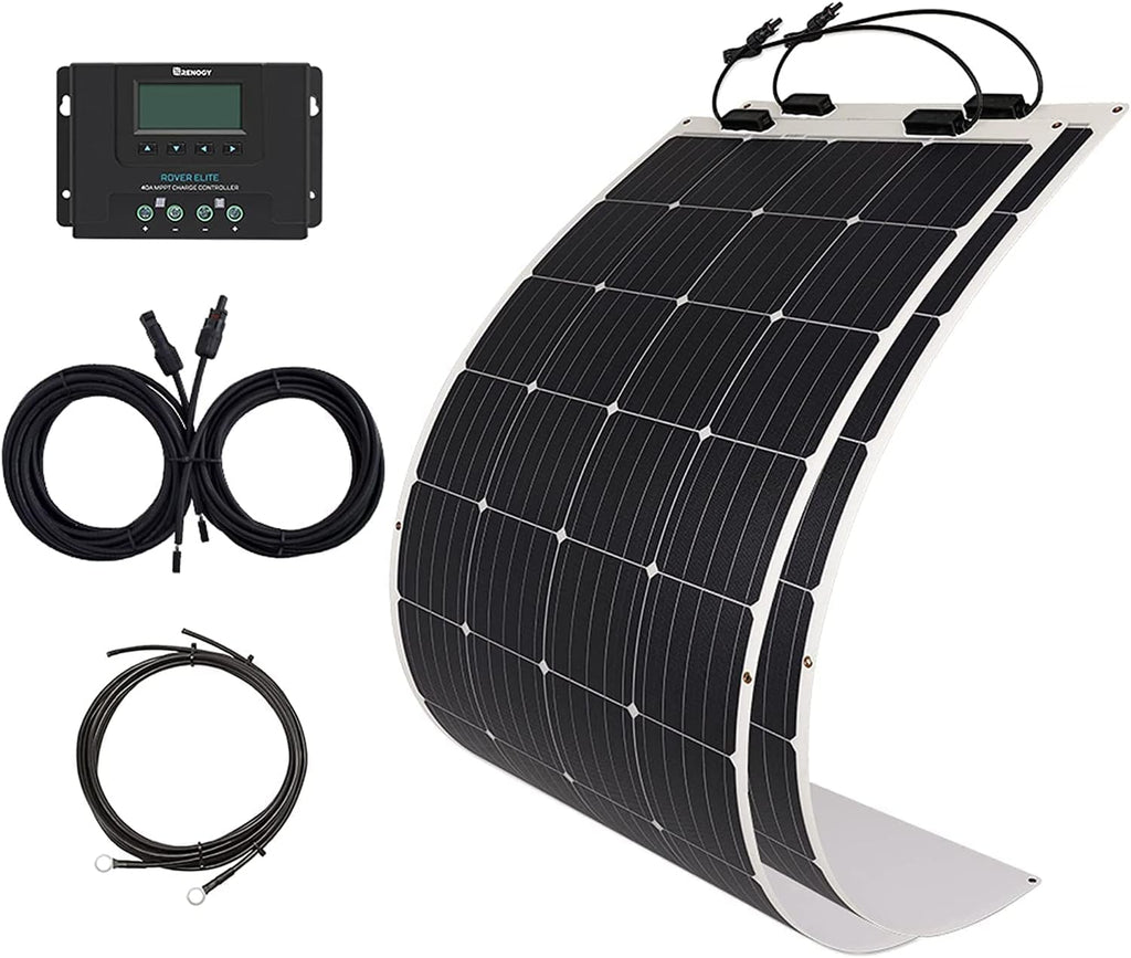 100 Watt 12 Volt Flexible Solar Kit with 100W Monocrystalline Panel and 10A Waterproof PWM Controller I82962