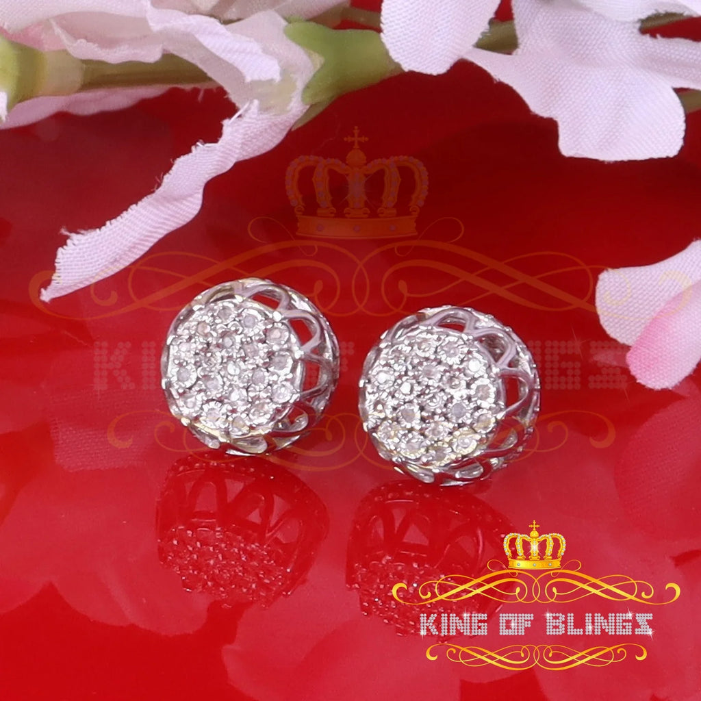 0.07ct Diamond 925 Sterling Silver Stud Round Earrings U86520