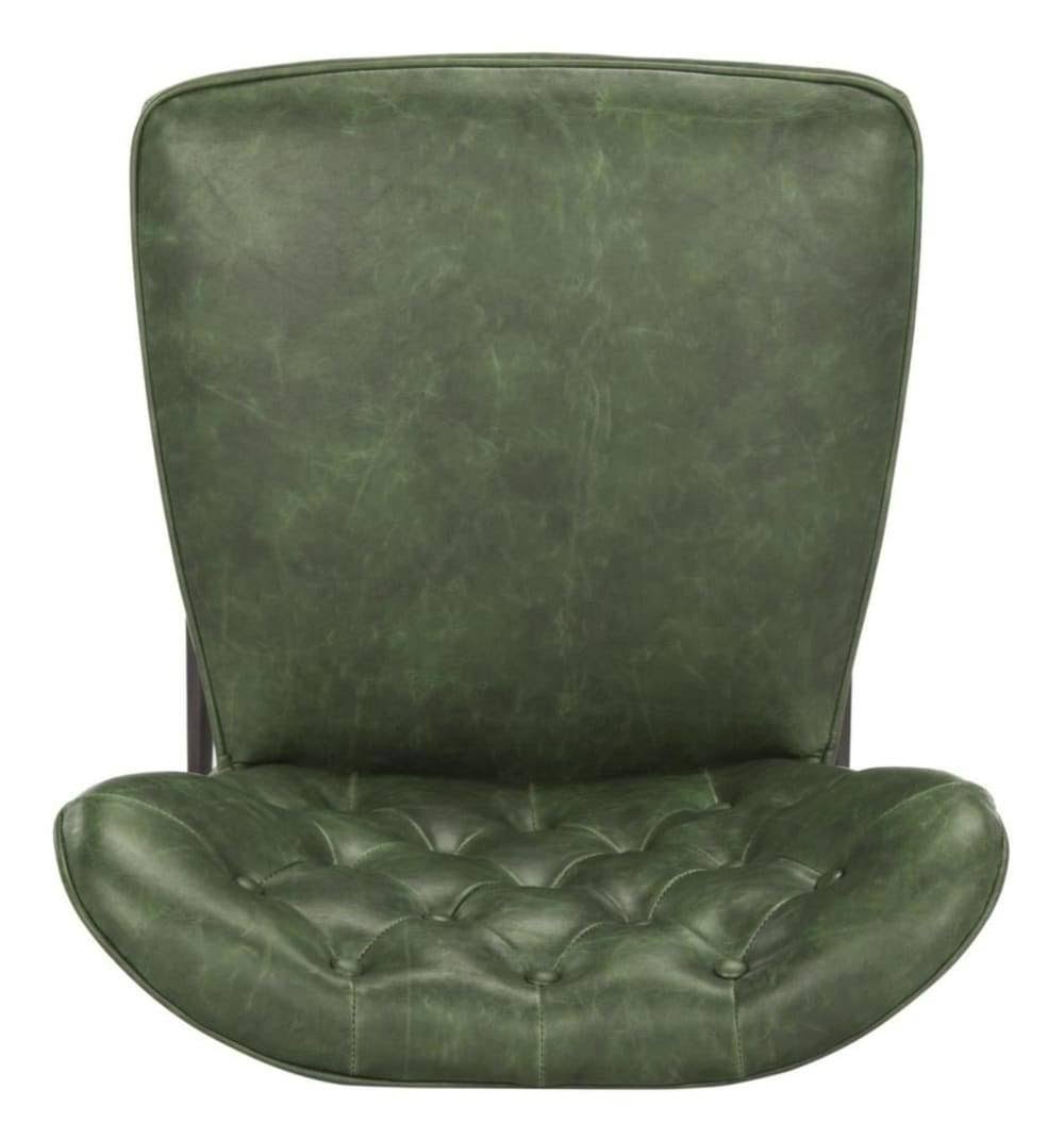 Camel Leather Tufted Swivel Counter Stool Set of 2 W122092