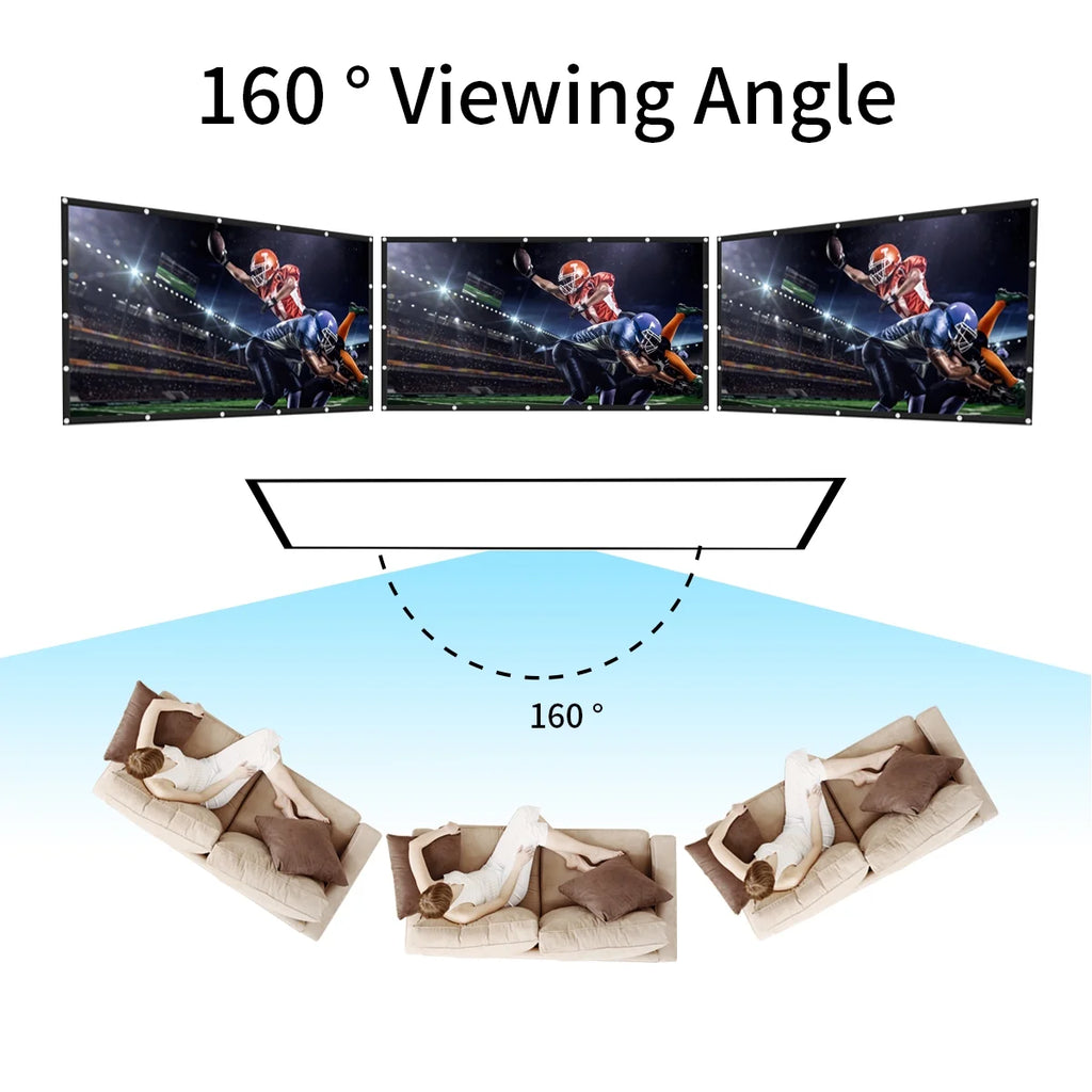 120 inch 16:9 HD Foldable Anti-Crease Portable Projector Screen M508