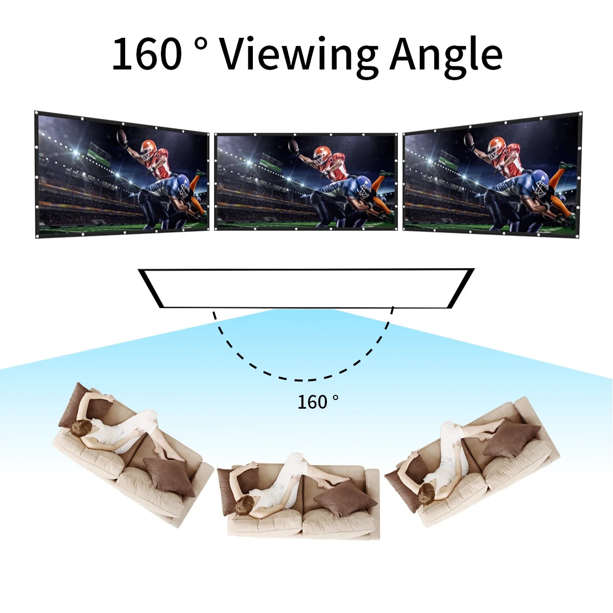 120 inch 16:9 HD Foldable Anti-Crease Portable Projector Screen M508