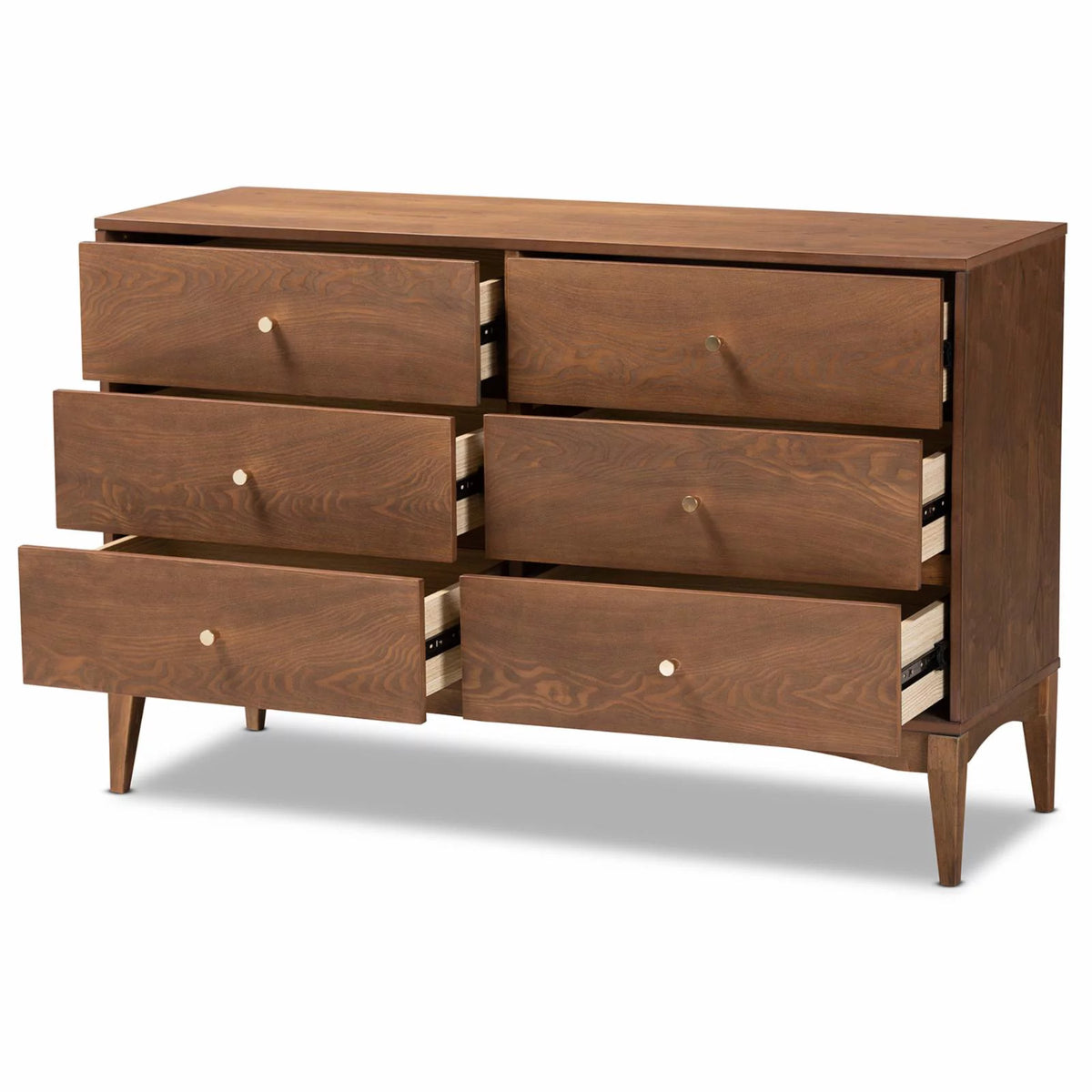 Ash Walnut Finished Wood 6-Drawer Dresser X240