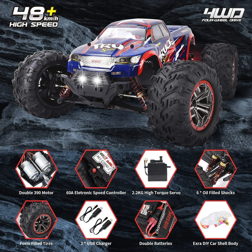 1:10 4WD RC Monster Truck, 48+ KMH, 2 Batteries G5757