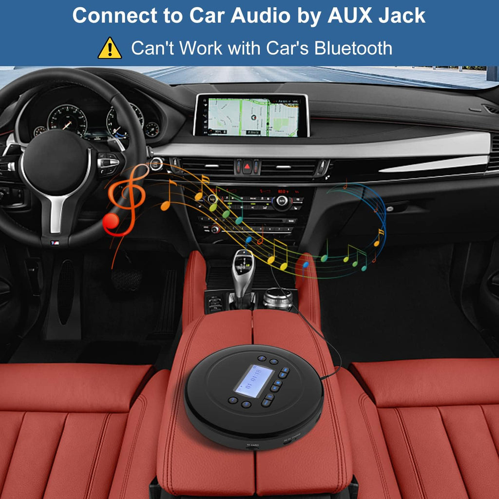 Pack of 2 Portable Bluetooth CD Player with Dual Headphone Jack V972712