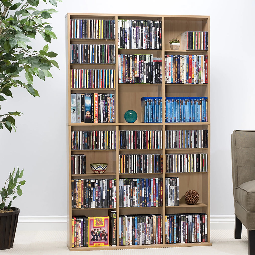 Adjustable Wood Media Storage Shelf Bookcase J890455
