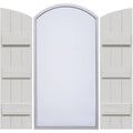 Rustic Faux Wood Shutters with Elliptical Arch Top K797123