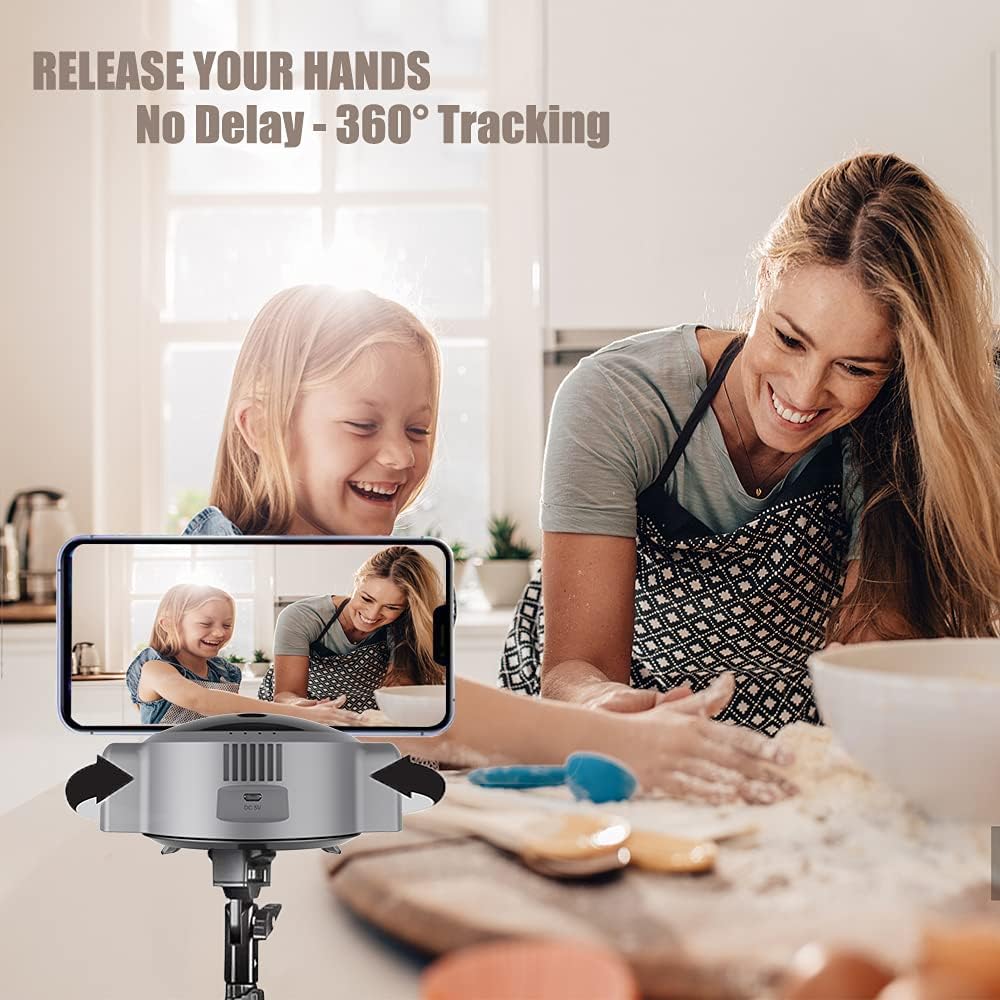 Smart Tracking Phone Holder with Selfie Lights and 1080p Webcam with Microphone O22547