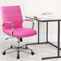 Pink Vinyl Mid-back Swivel Office Chair W693