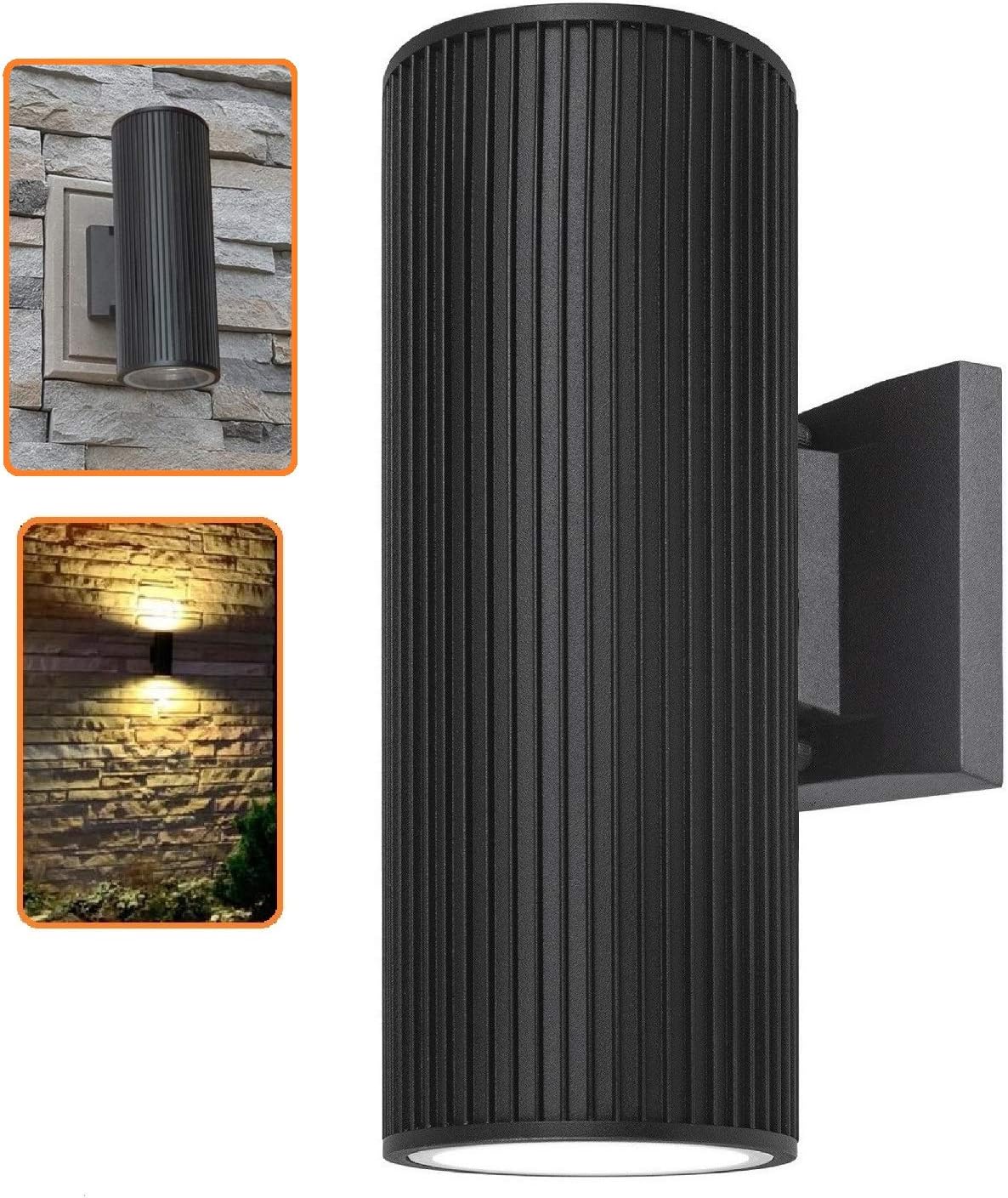 Dusk to Dawn Sensor Outdoor Wall Sconce, Die-Casting Aluminum Waterproof Wall Mount Cylinder Design Light Fixture Y689788