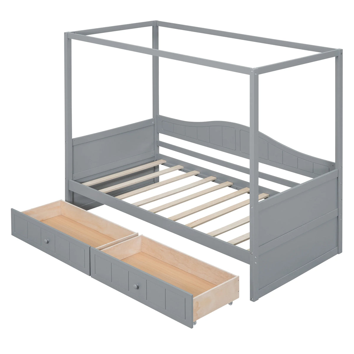Twin Size Canopy Day Bed with 2 Drawers D61222