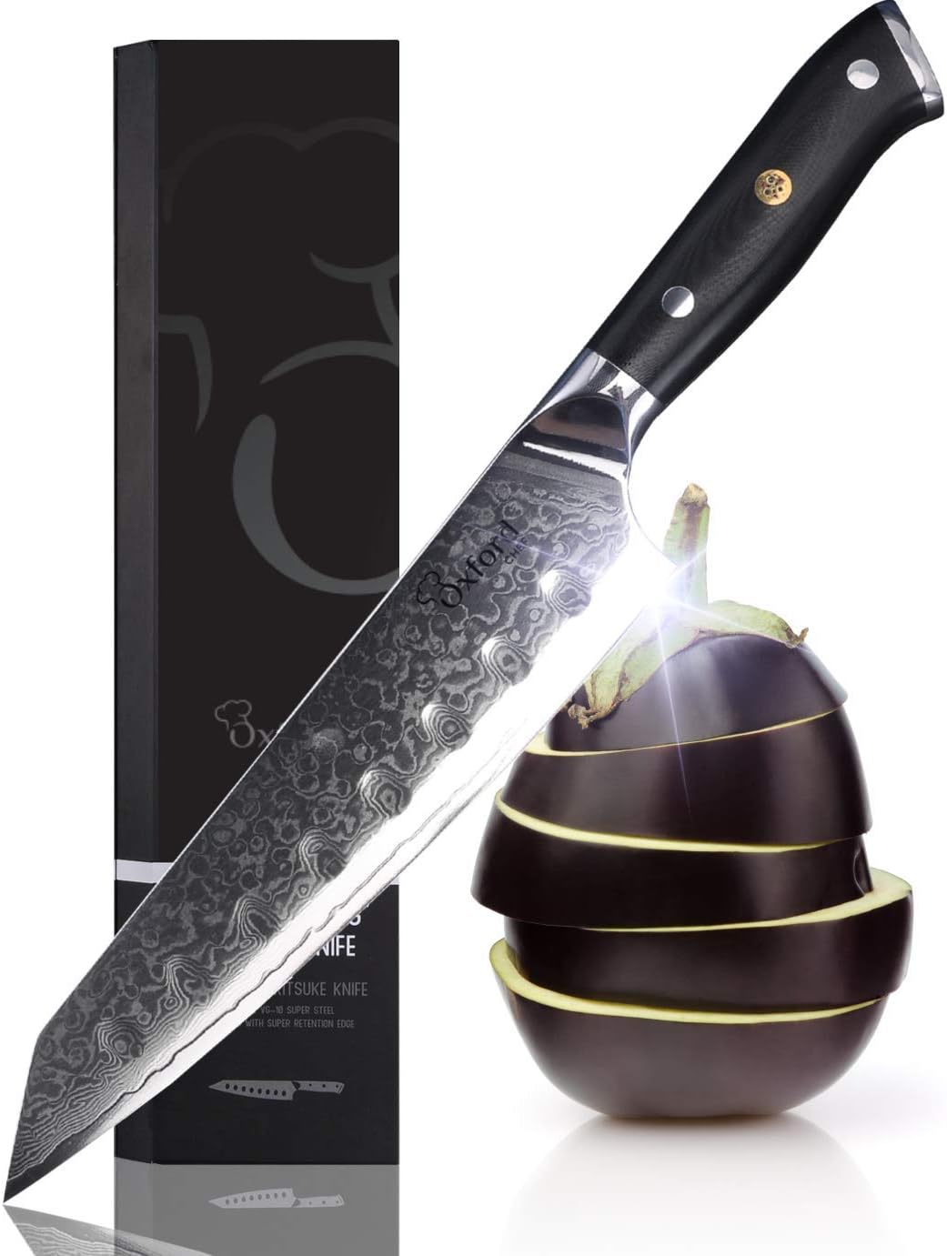 Kiritsuke Chef's Knife 8 Inch Damascus VG10 High Carbon Stainless Steel T124421