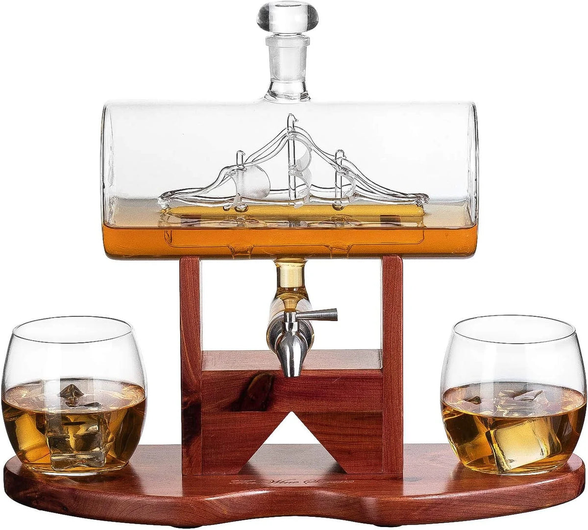 Whiskey Decanter Set with 2 Whiskey Glasses F418863