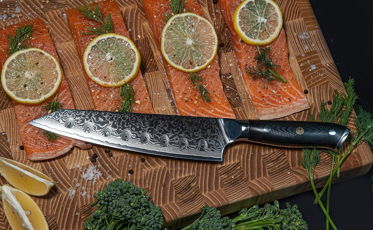 Kiritsuke Chef's Knife 8 Inch Damascus VG10 High Carbon Stainless Steel T124421