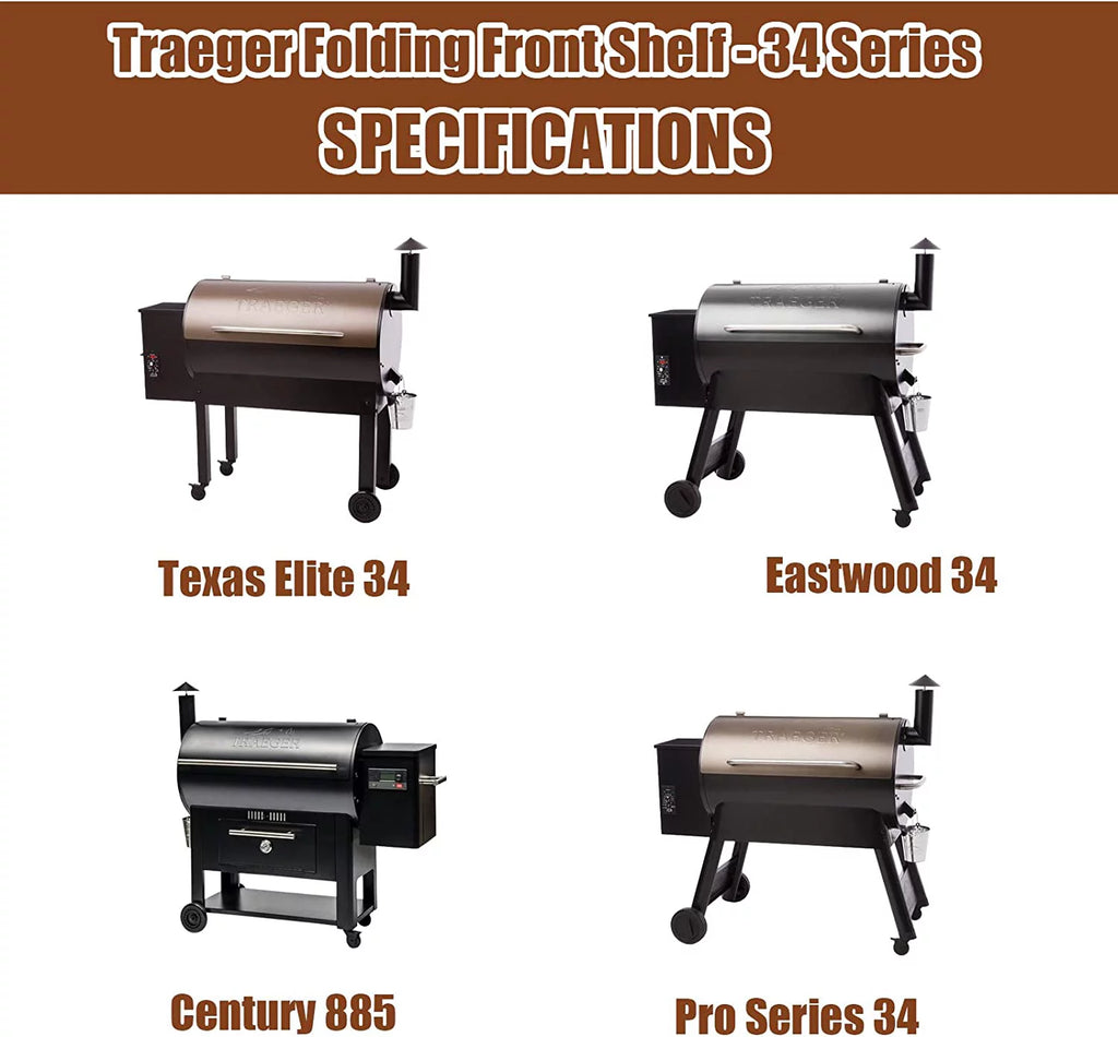 Folding Shelf for Pellet Grills 37" L x 12" W Q469