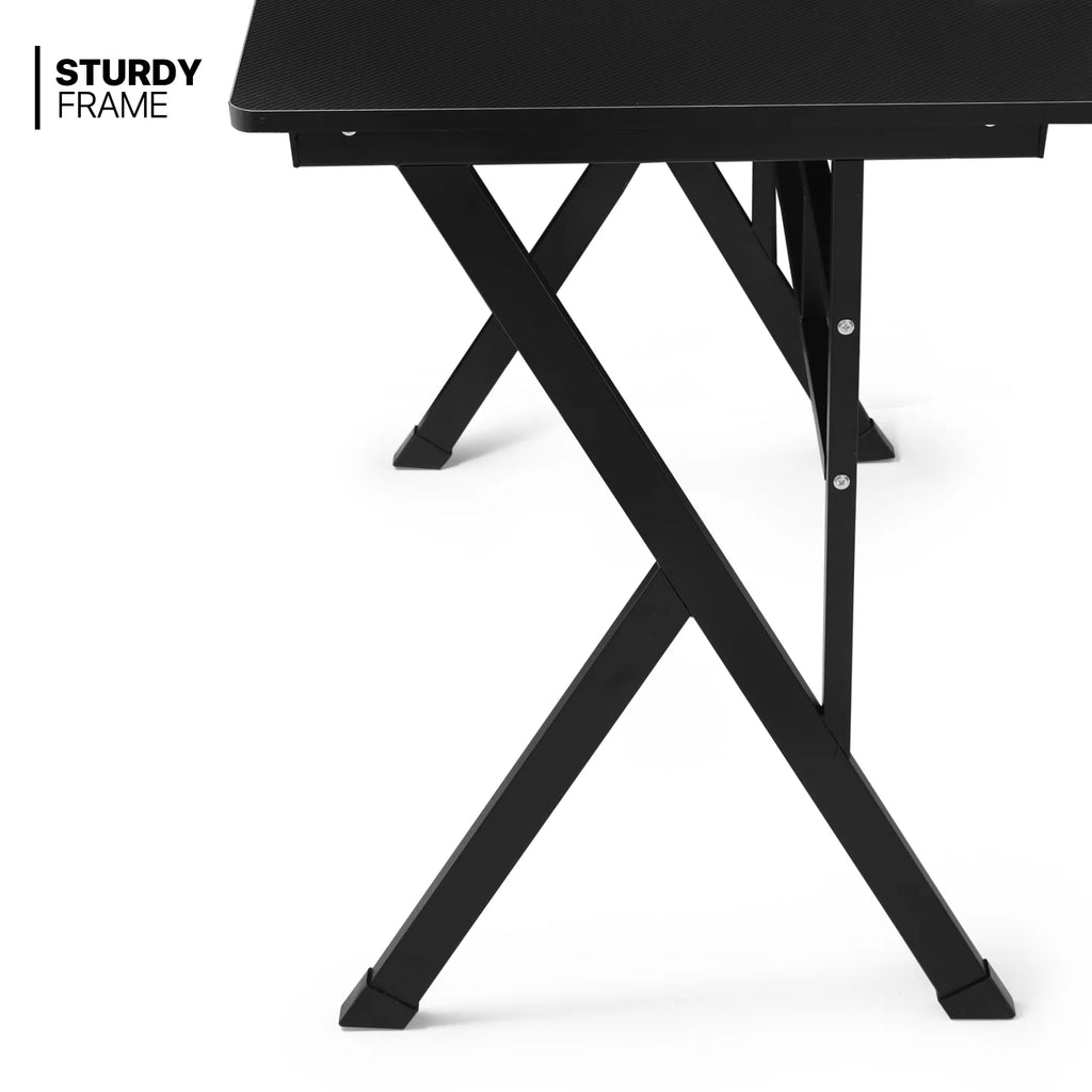 Black Portable Computer Desk and Rolling Swivel Task Seat M752419