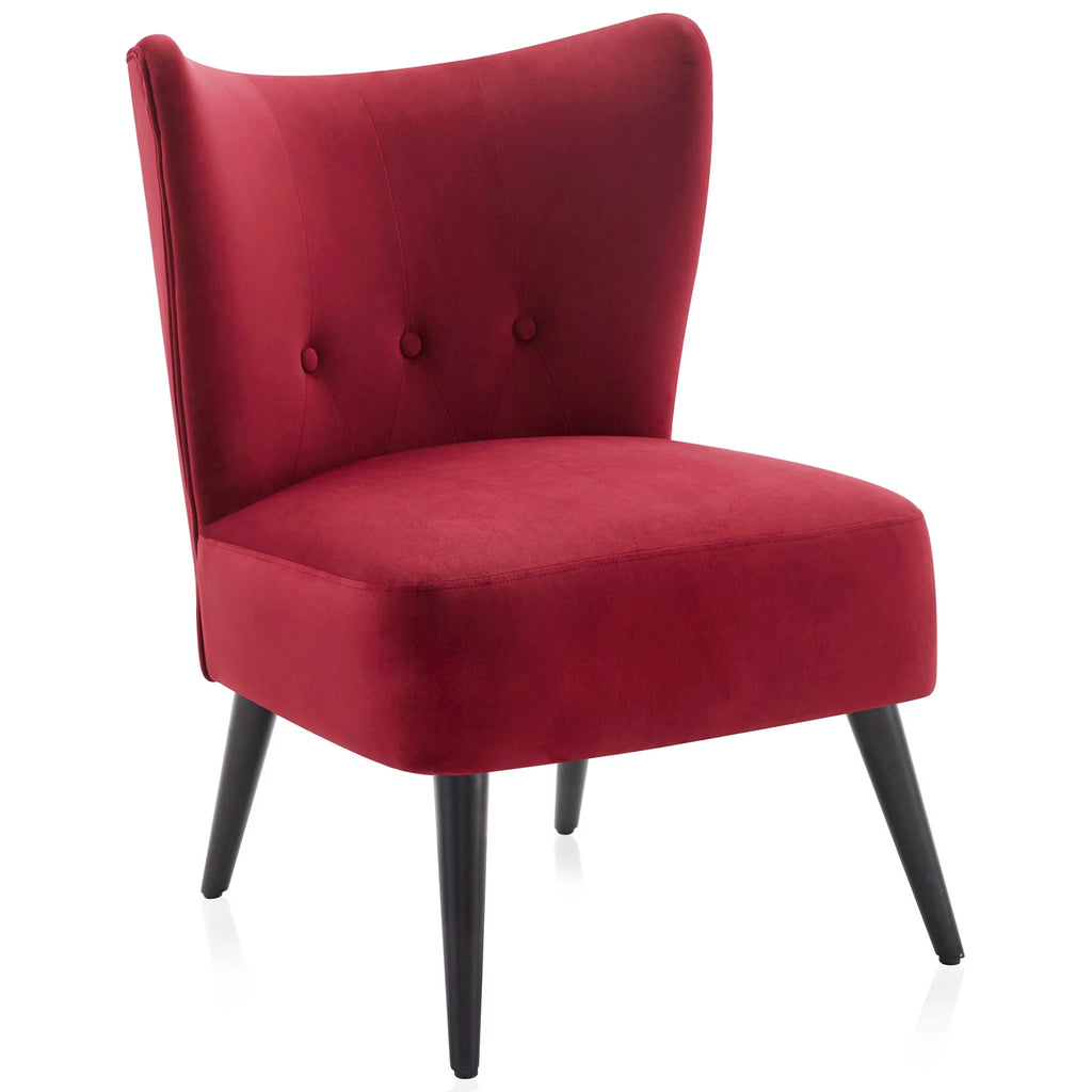 Red Velvet Accent Chair J239727