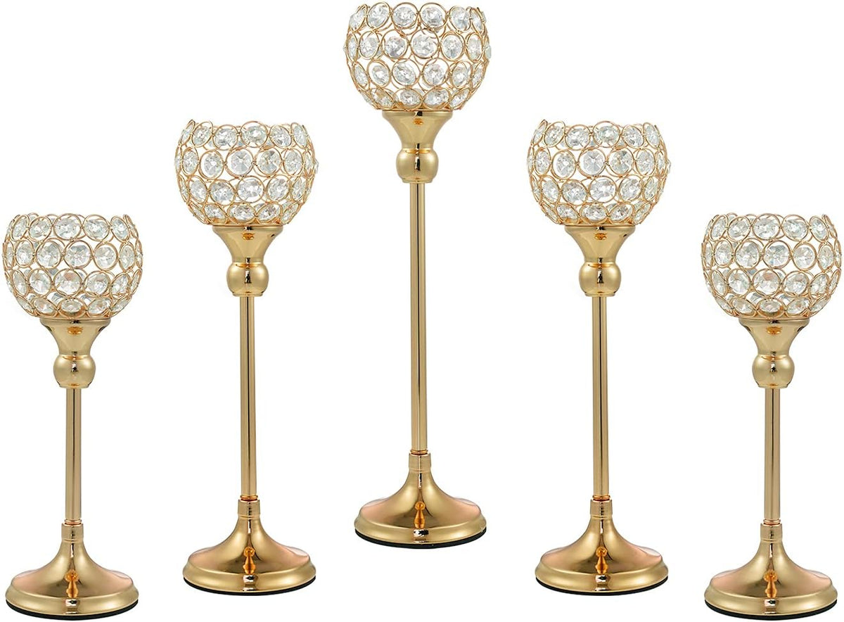 Sliver Crystal Candle Holder, 5Pcs E51190