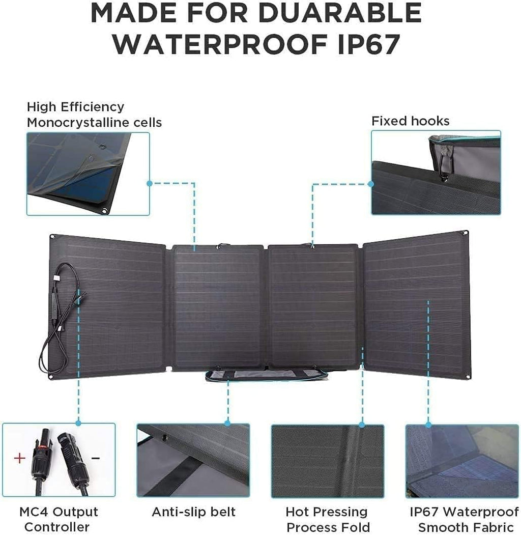 1260Wh Solar Generator with 2 110W Solar Panel, 1800W AC Outlets, Portable Power Station D83252