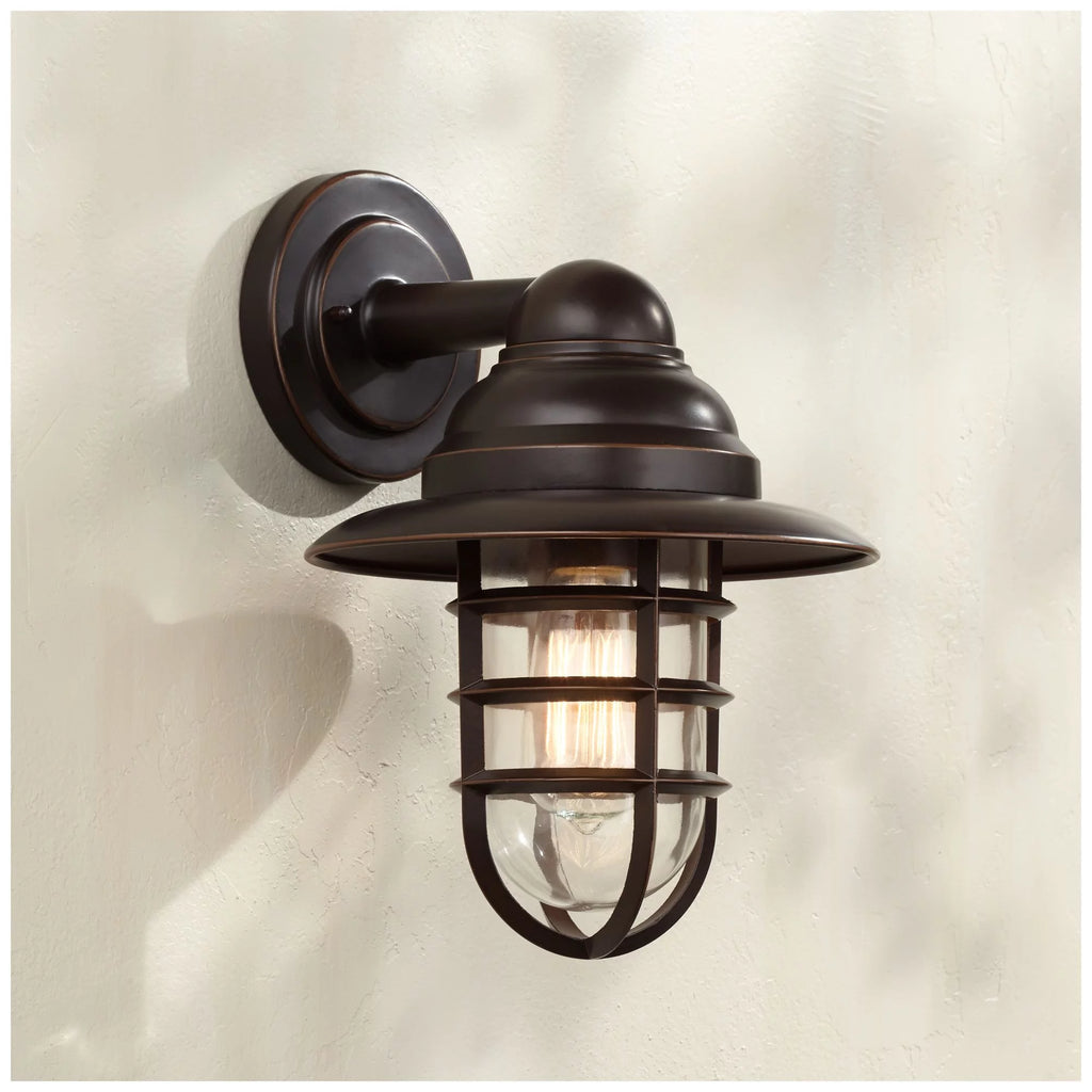 Galvanized Clear Glass Outdoor Wall Light Fixture N989