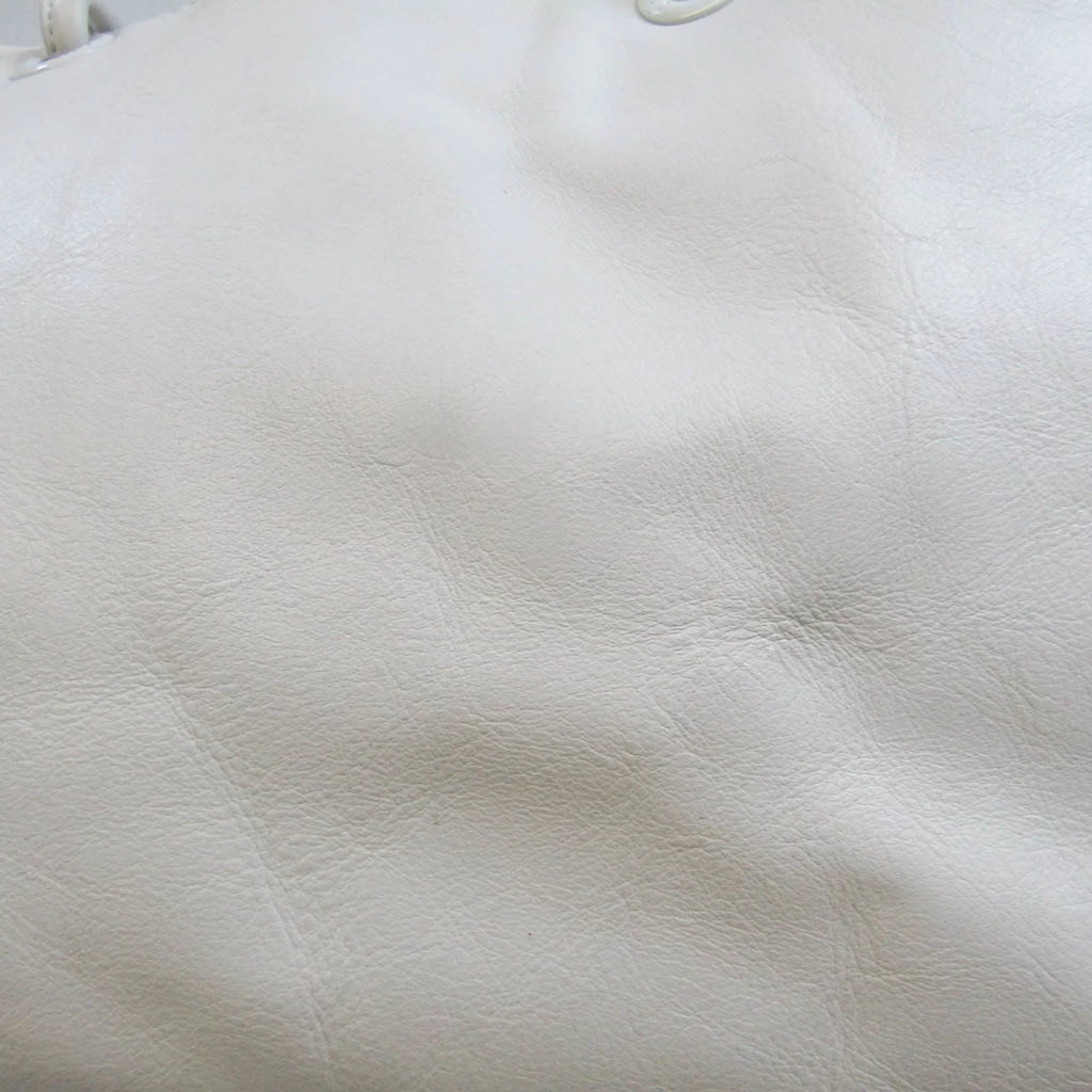Pre-Owned White Leather Shoulder Bag N2876