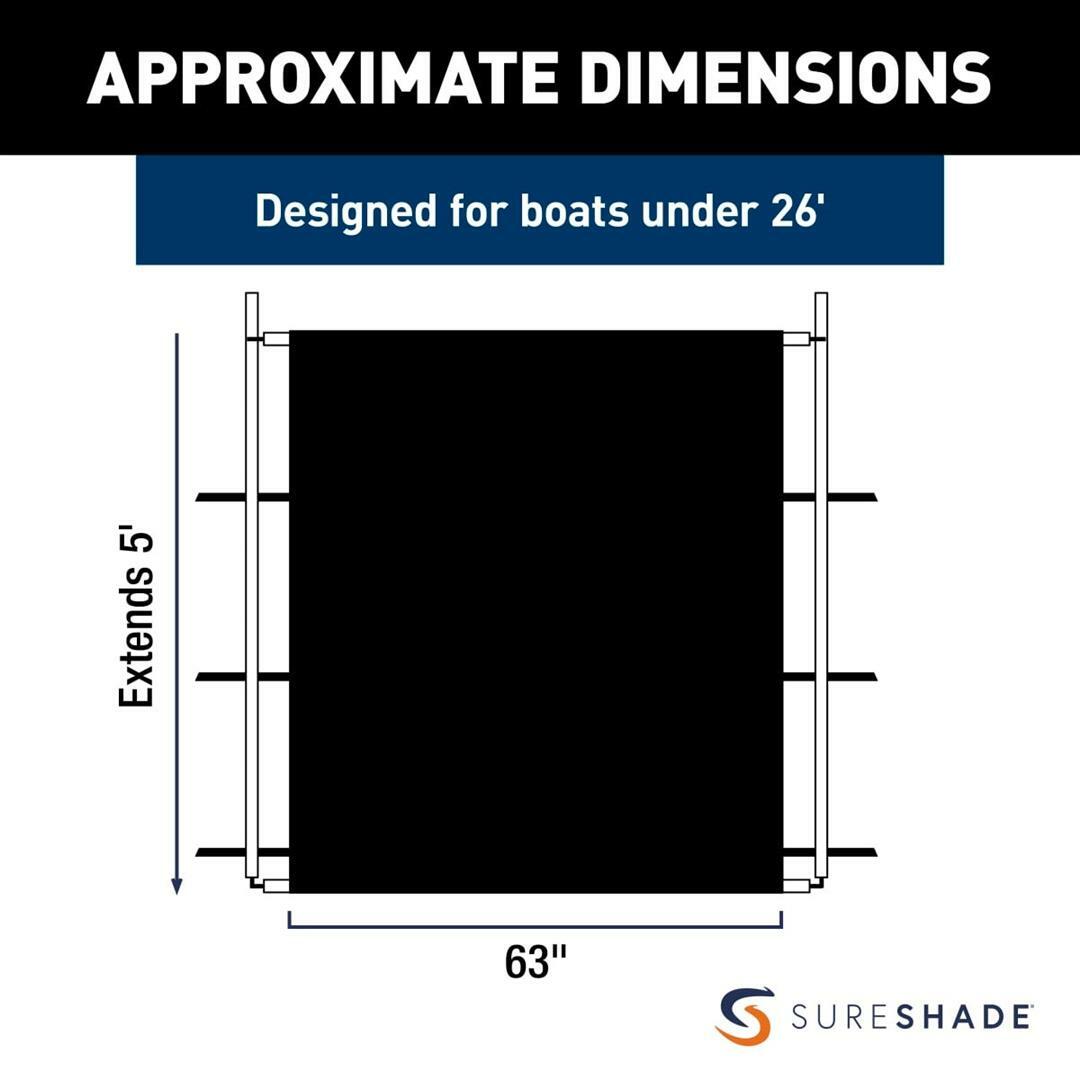 63 in. Wide Stainless Steel Power Shade, Black H7308