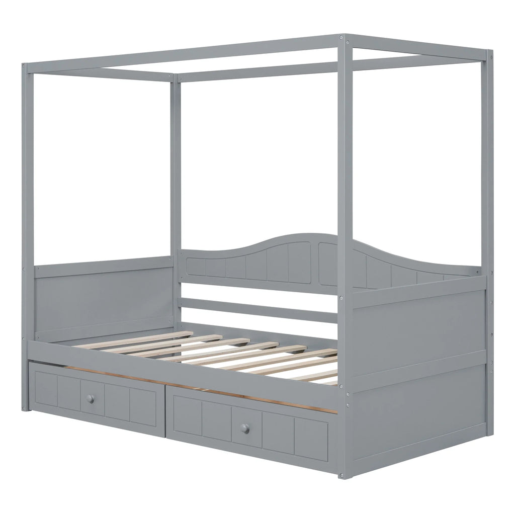 Twin Size Canopy Day Bed with 2 Drawers D61222