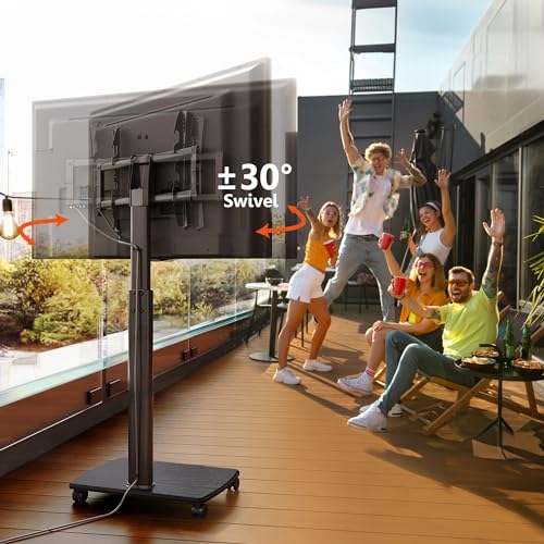 Rolling TV Stand for 32 to 65 Inch TVs with Swivel Mount A472