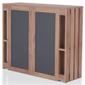 Contemporary Wood 9-Shelf Bar Cabinet in Walnut P61333