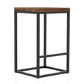 Rustic Metal Square Barstool in Natural Oak X9101