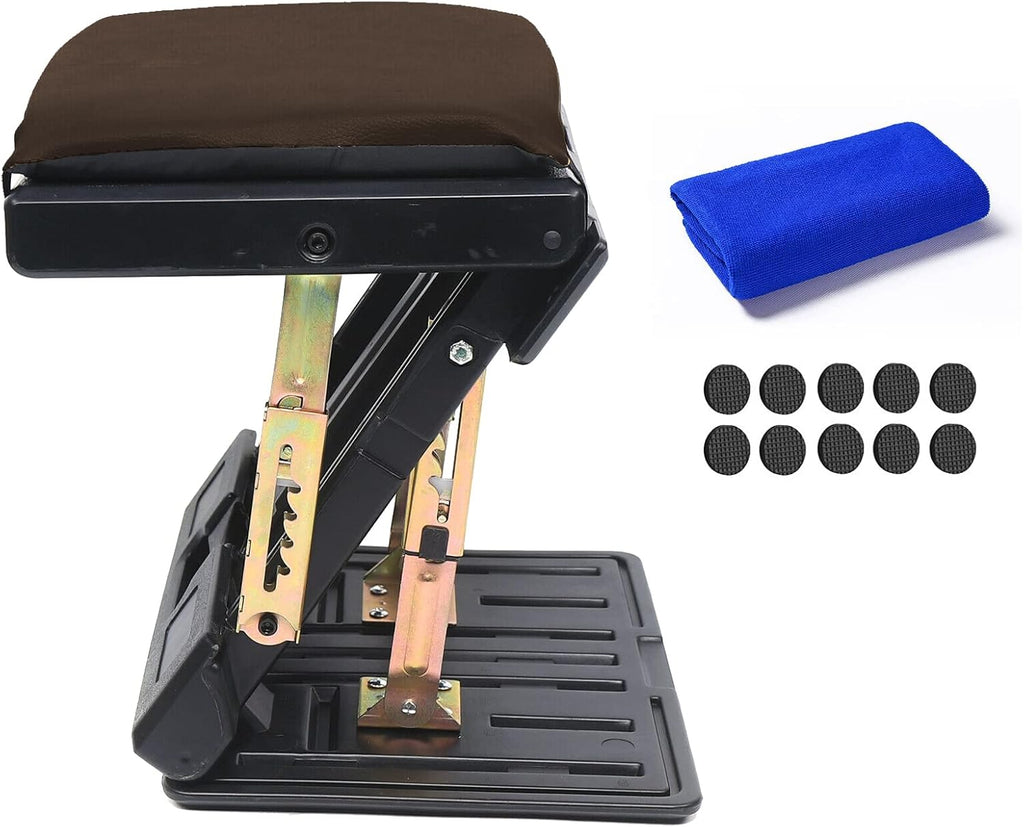 Adjustable Footrest with Removable Soft Pad, 4-Level Height Adjustment, Brown, Pack of 2 J15522