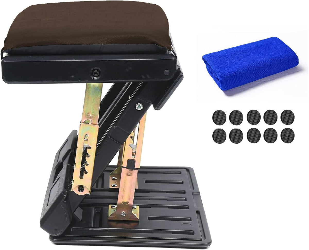 Adjustable Footrest with Removable Soft Pad, 4-Level Height Adjustment, Brown, Pack of 2 J15522