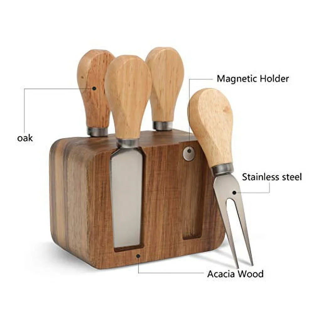 Cheese Knife Block Set with Wooden Handle V243583