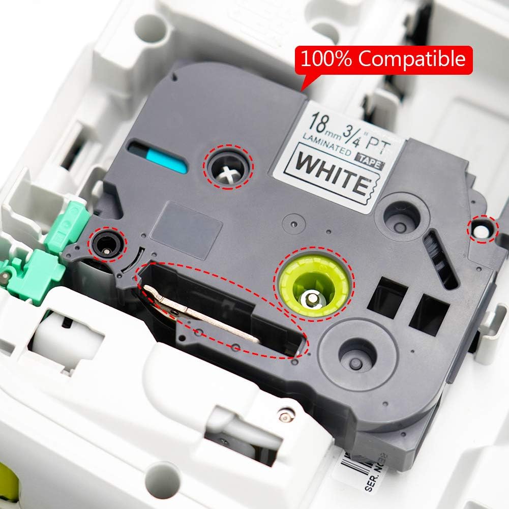 Black on White Laminated Label Tape 10 Pack Z9711