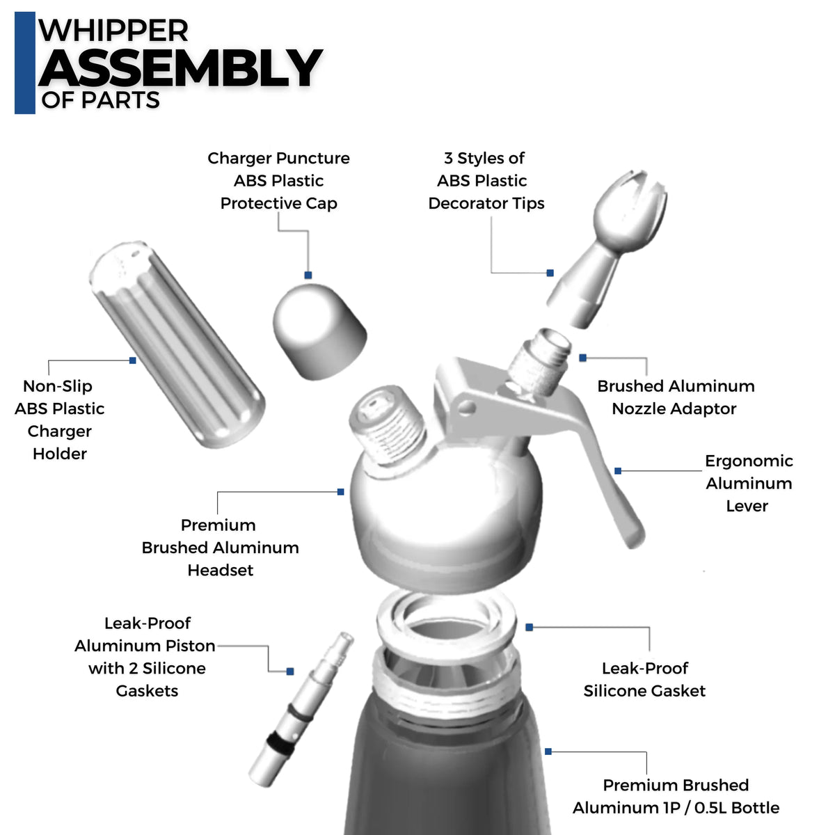 Aluminum Whipped Cream Dispenser 1 Pint Z174471