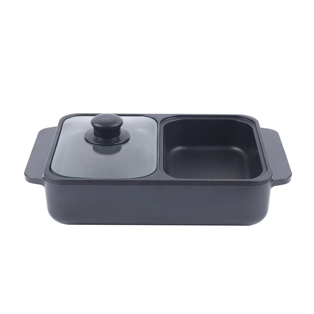 2-in-1 Electric Hot Pot BBQ Grill Smokeless Cooking Pan 1200W P420771