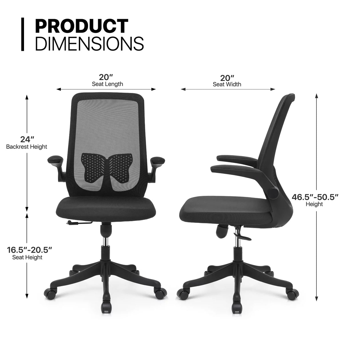 Black Portable Computer Desk and Rolling Swivel Task Seat M752419