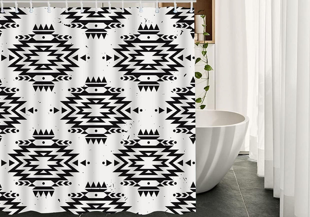 Black 72x72Inch Machine Washable Shower Curtain M832