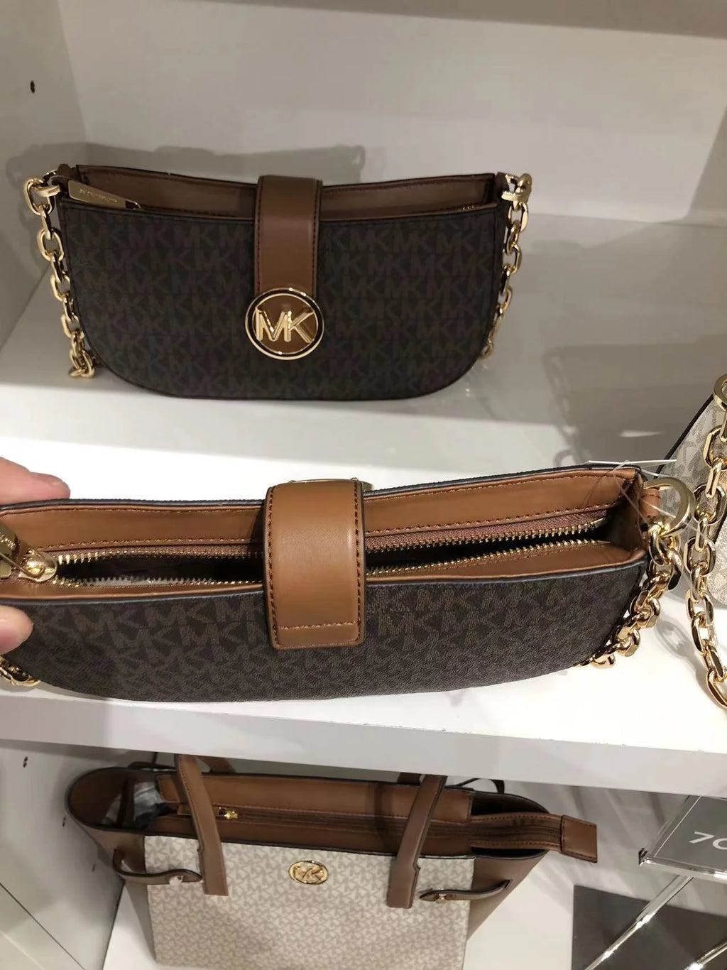 Brown Leather Shoulder Bag T108937