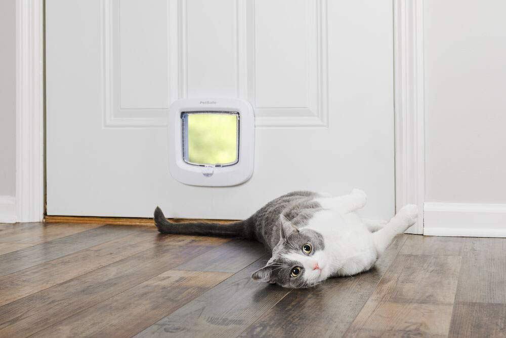 White 4 Way Locking Cat Flap U13016