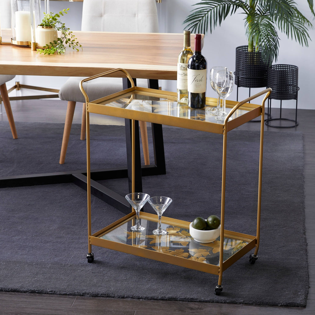 Gold Metal Bar Cart S57412