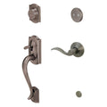 Camelot Antique Pewter Right-Hand Dummy Handleset with Accent Interior Lever L16447