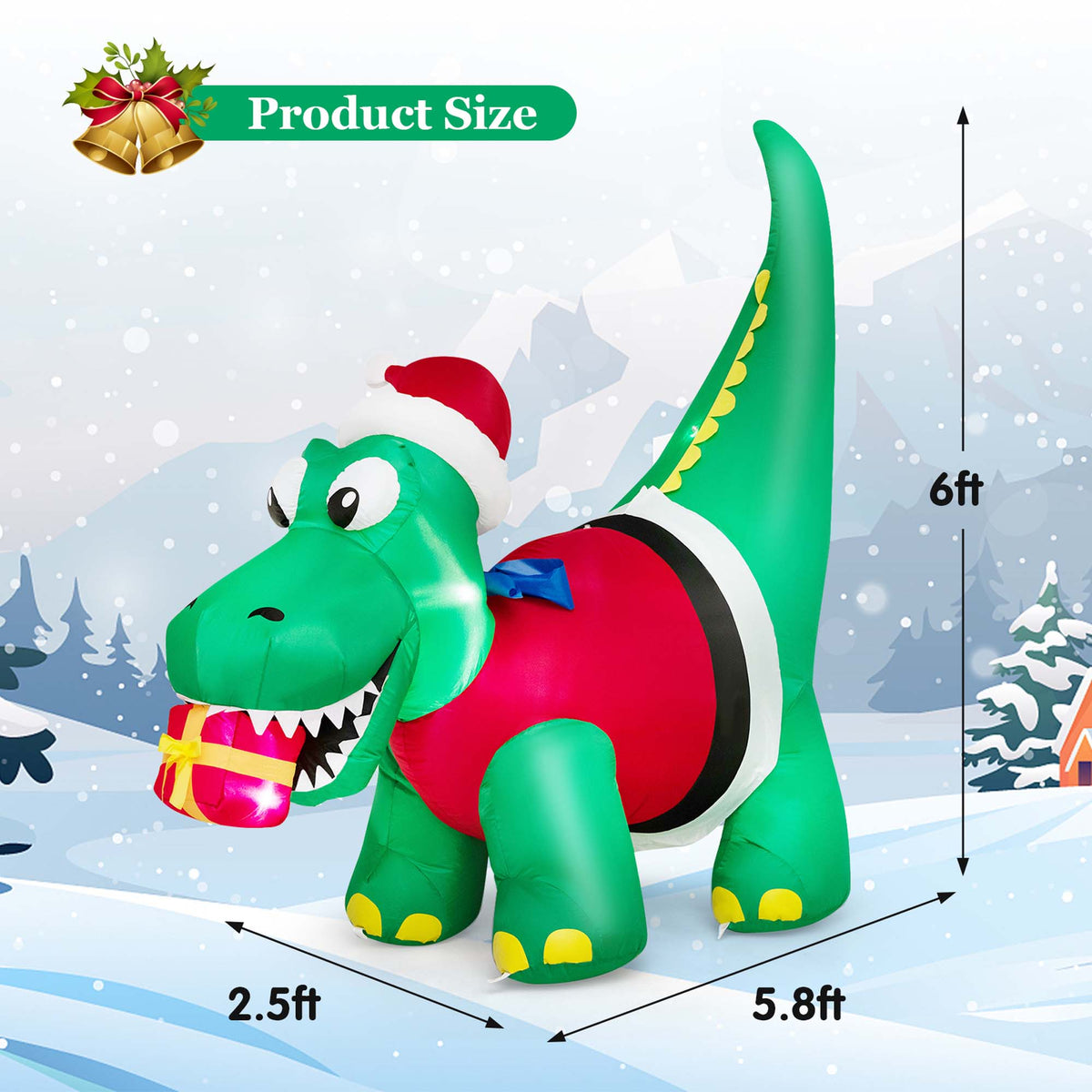 Inflatable Christmas Dinosaur with LED Lights M3711