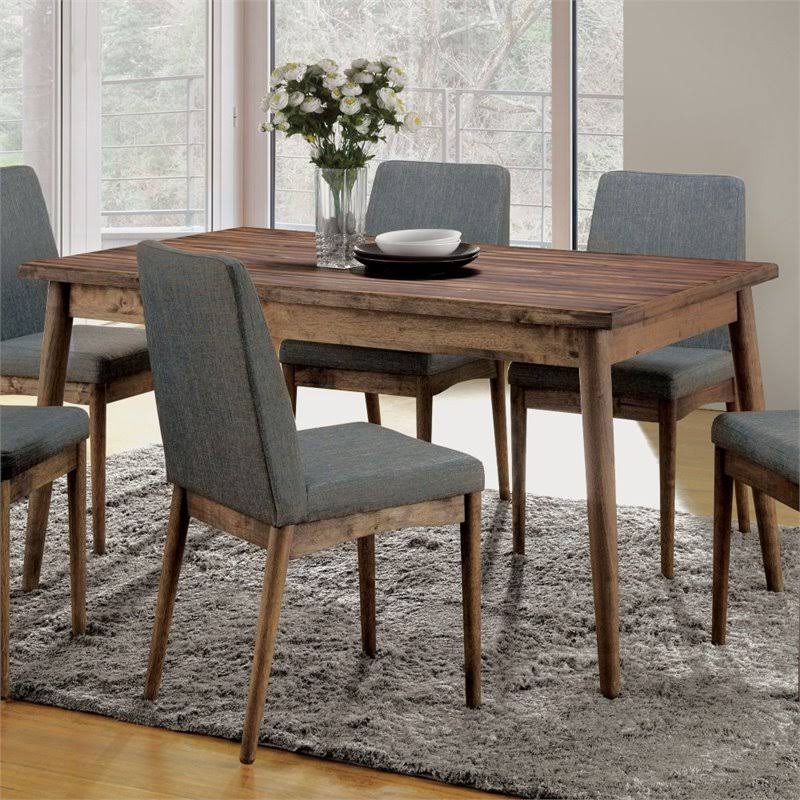 Natural Wood Rectangular Dining Table Q27685