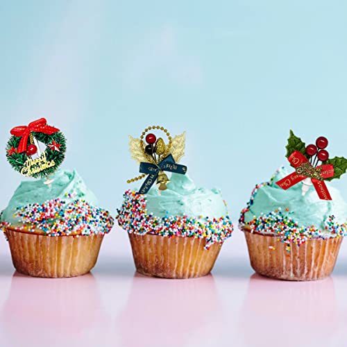 24pcs Christmas Cake Toppers Q975