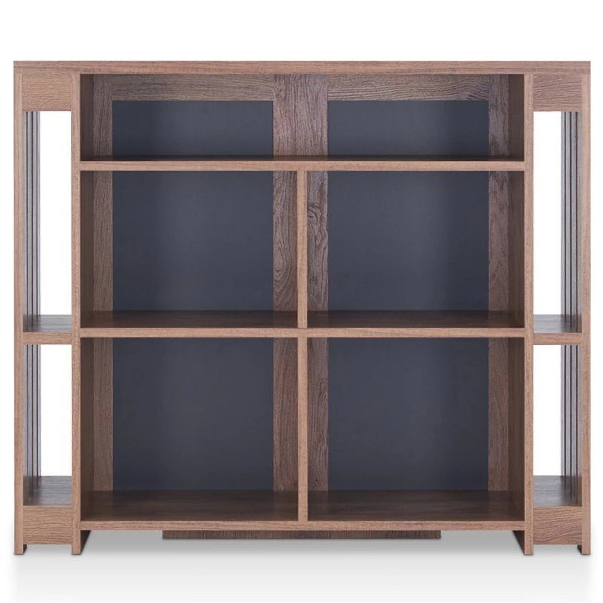 Contemporary Wood 9-Shelf Bar Cabinet in Walnut P61333